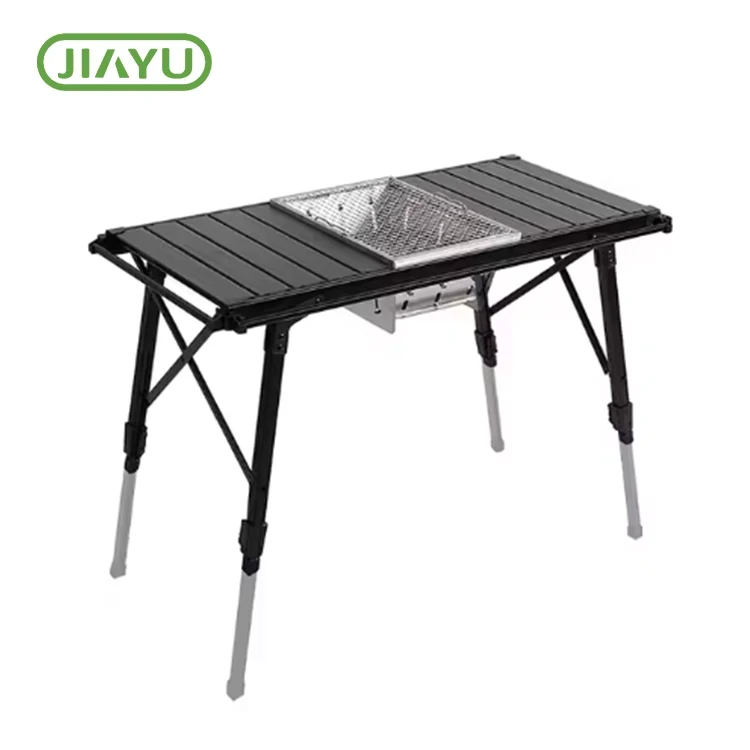 Bwrdd barbeciw gwersylla plygu addasadwy