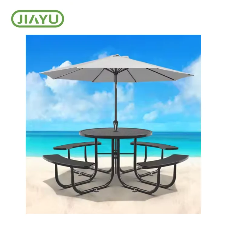 Bwrdd picnic rhwyll dur masnachol